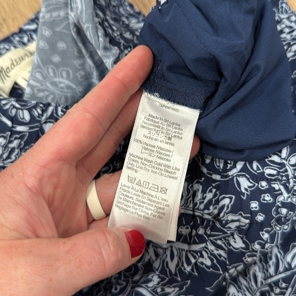 Madewell Tapered Huston Pull-On Crop Ankle Pants Paisley Blue White Floral Small - Picture 7 of 11